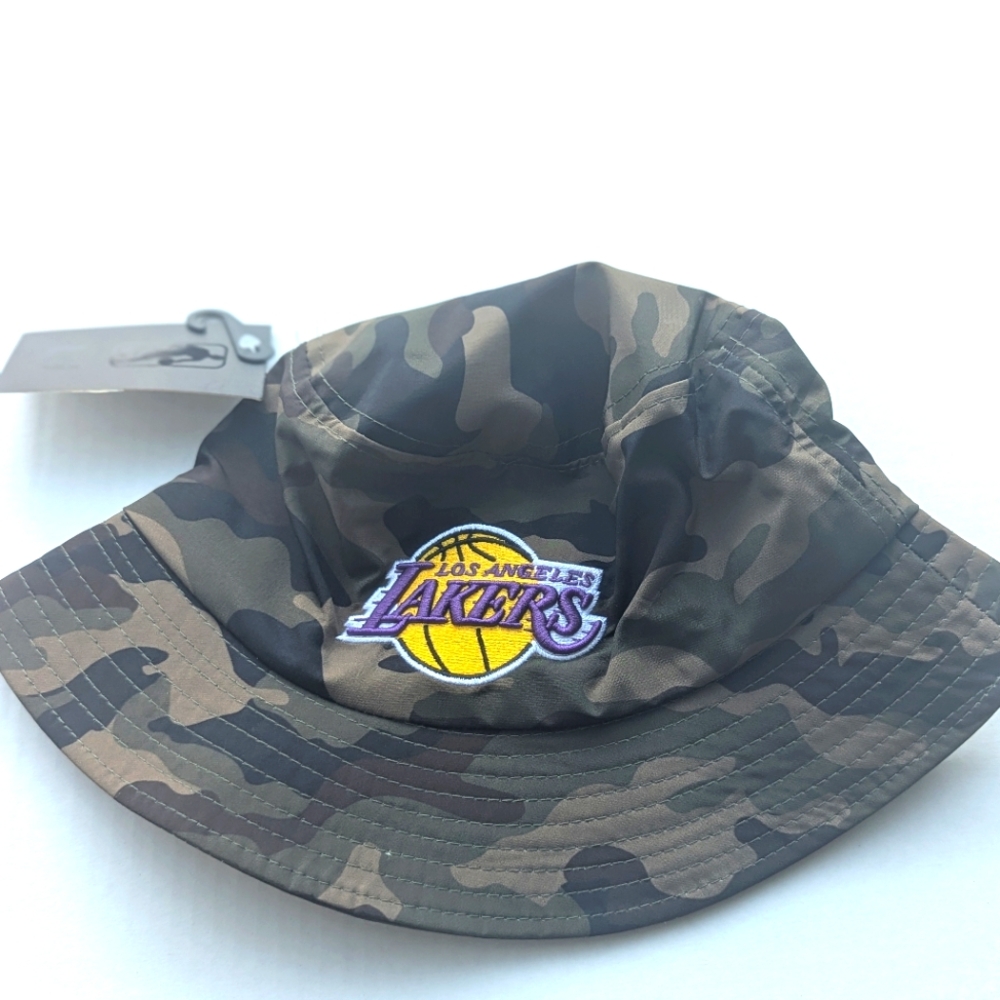 New Official NBA Los Angeles Lakers Camo Bucket Hat